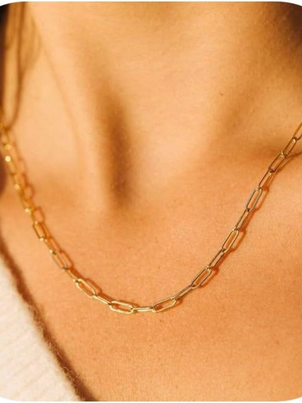 14K Gold Plated Chain Necklace for Women Trendy - 925 Sterling Silver Clasp | Wa